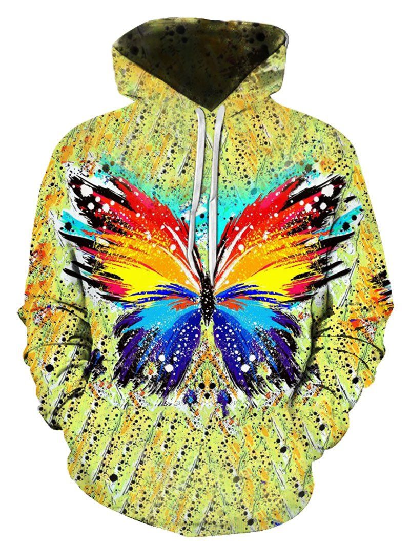 butterfly graphic kangaroo pocket hoodie