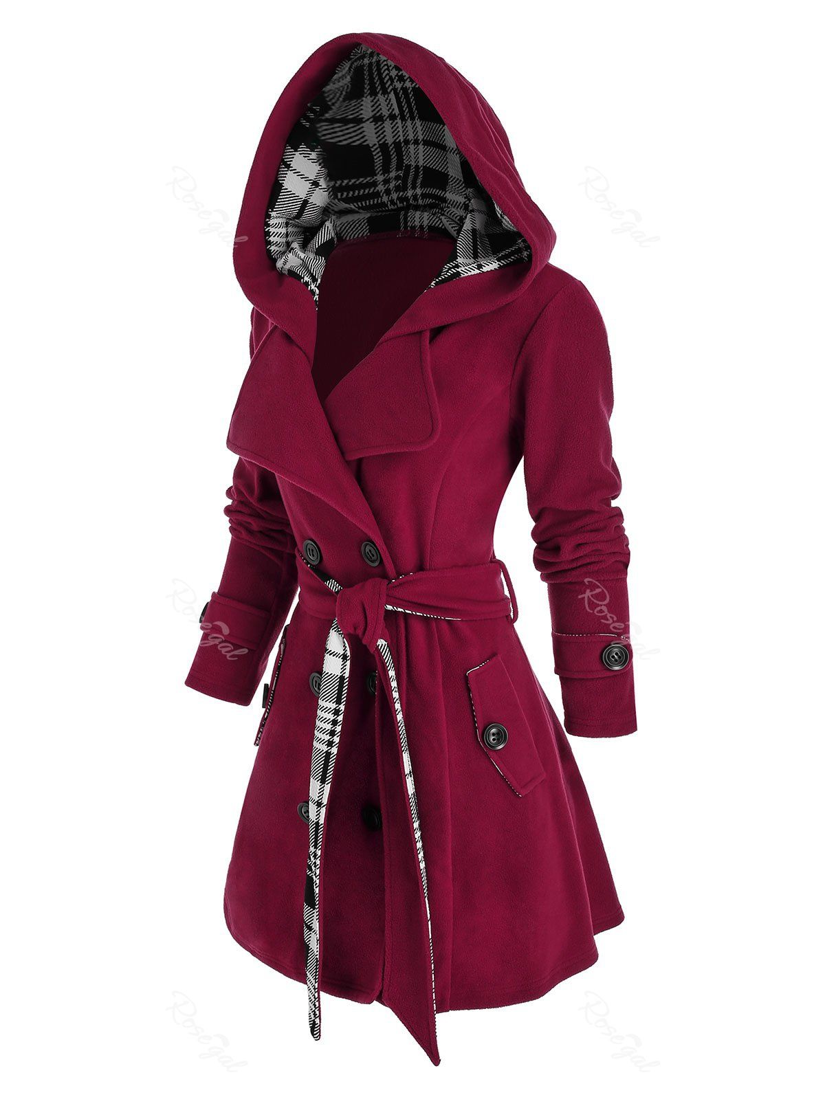 plus size plaid coat