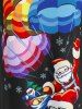 T-shirt Père Noël et Parachute Imprimés de Grande Taille - Noir 1X