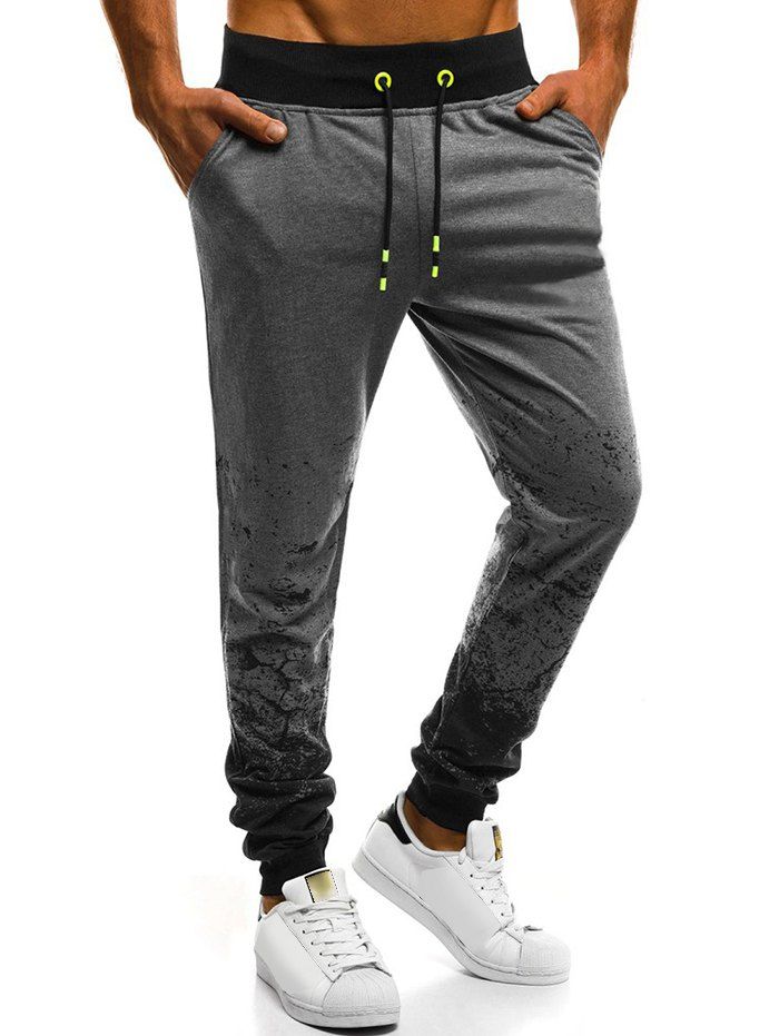 

Painting Splatter Print Jogger Sweatpants, Dark gray