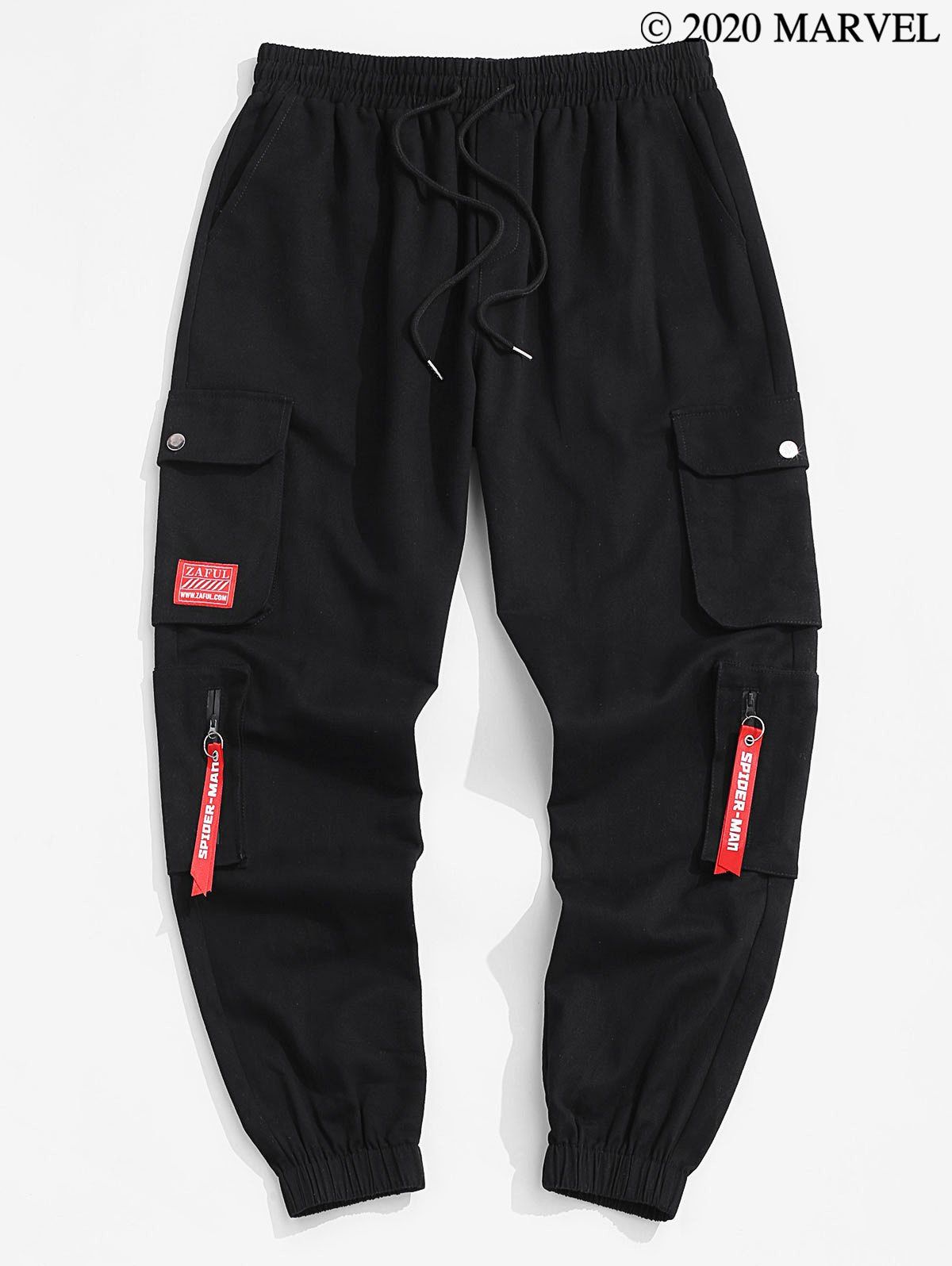 

Marvel Spider-Man Patch Cargo Pants, Black