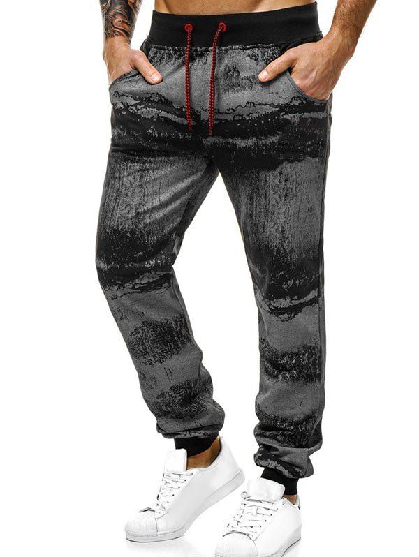 

Ink Painting Print Jogger Sweatpants, Dark gray