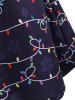 Plus Size String Lights and Snowflake Print Knee Length Dress -  