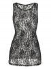 Christmas Printed Skew Neck Tee and Lace Tank Top Twinset -  