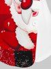 Button Santa Claus Print Asymmetrical Top -  