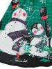 Plus Size Snowman Print Raglan Sleeve T Shirt -  