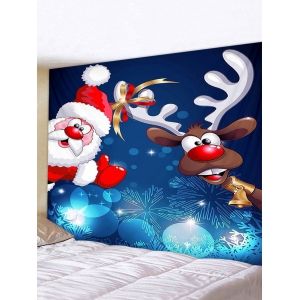 

Christmas Santa Claus Deer Print Tapestry Wall Hanging Art Decoration, White