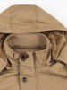 Faux Fur Lined Waist Drawstring Cargo Jacket -  
