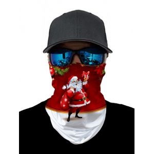 

Outdoor Christmas Santa Printed Mask Round Scarf, Lava red