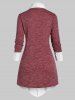 Plus Size Two Tone Buckles Cable Knit Cardigan -  