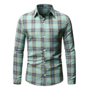 

Button Down Plaid Pattern Shirt, Medium turquoise