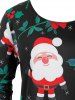 Plus Size Mesh Flounce Christmas Printed T Shirt -  