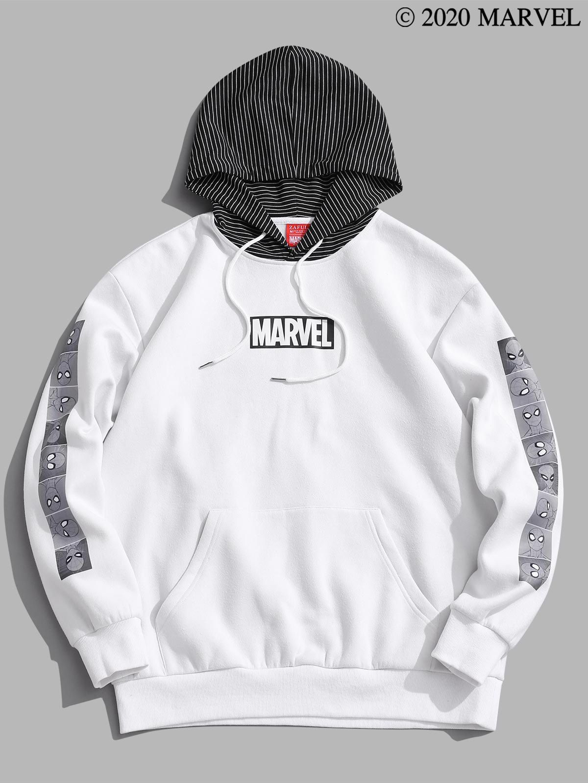 

Marvel Spider-Man Photographic Print Fleece Hoodie, White
