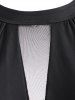 High Neck Mesh Panel Knot Ruched One-piece Swimsuit -  