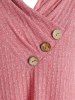 Plus Size Cut Out Sleeve Button Sweater -  
