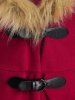 Faux Fur Insert Buckles Long Wool Coat -  
