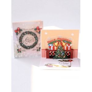 

Open 3D Merry Christmas Tree Greeting Card, Multi a
