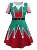 Robe de Noël Evasée 3D Imprimée de Grande Taille - Rouge XL