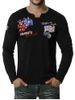 American Flag Letter Embroidered Henley T-shirt -  