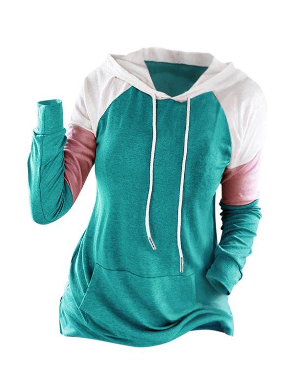 

Plus Size Colorblock Raglan Sleeve Top, Blue