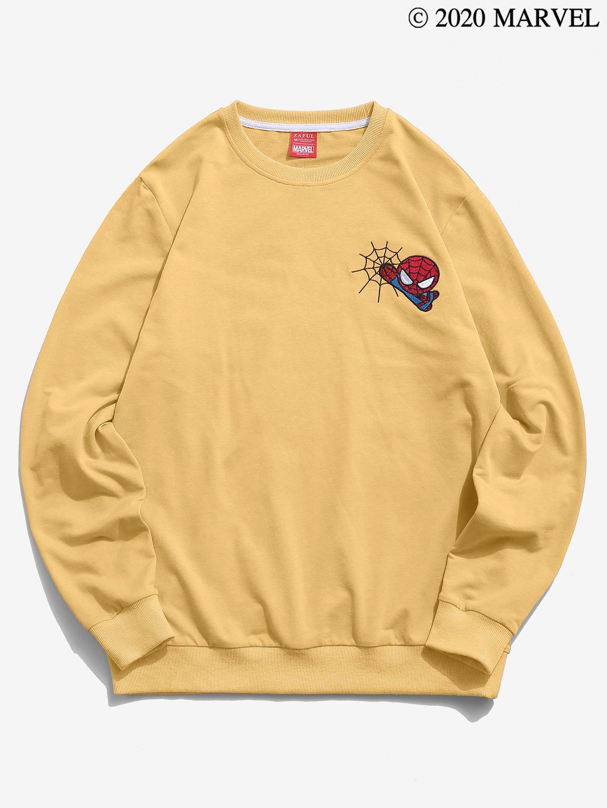 

Marvel Spider-Man Embroidery Web Casual Sweatshirt, Yellow