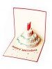 3D Hollow Out Cake Birthday Gift Card -  