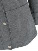 Hooded Faux Fur Insert Pockets Coat -  
