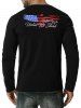 American Flag Letter Embroidered Henley T-shirt -  