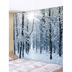 

Snow Forest Printed Tapestry Wall Hanging Art Decoration, Blue gray