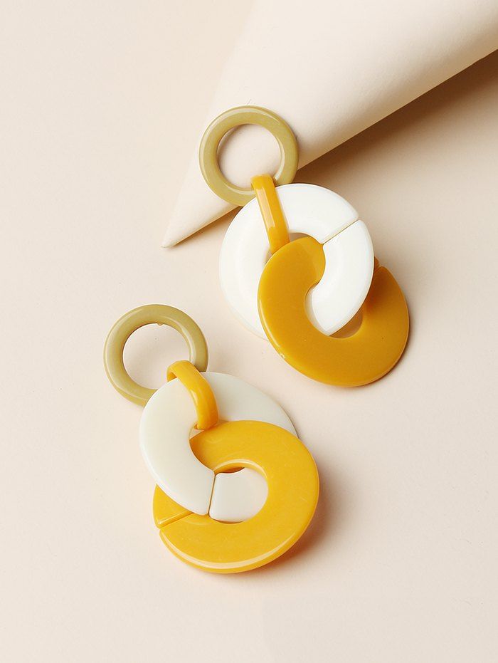 

Colorblock Circles Acrylic Stud Drop Earrings, Multi-a