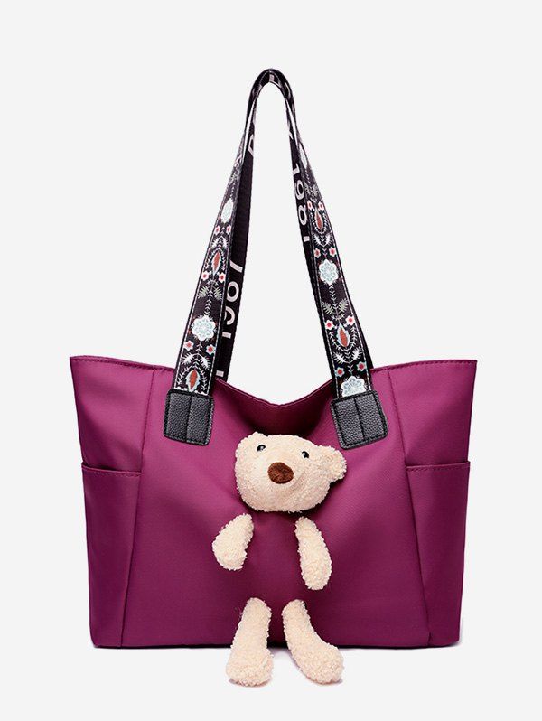 

Plush Bear Floral Print Strap Tote Bag, Concord