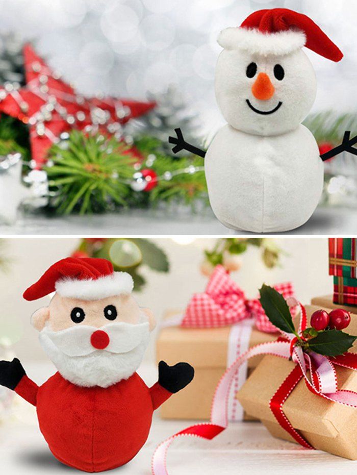 Chic Christmas Gift Santa Snowman Flip Transform Plush Toy  
