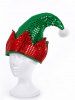 Christmas Pom Pom Sequined Contrast Santa Claus Hat -  