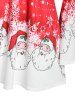 T-shirt Tunique Etoile Père Noël de Grande Taille à Manches Evasées - Rouge 1X