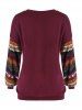 Plus Size Christmas Printed Drop Shoulder Sweatshirt -  