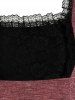 Plus Size Heathered Lace Insert Knitwear -  