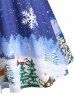 Robe Imprimé Élément de Noël sans Manches - Bleu profond XXL
