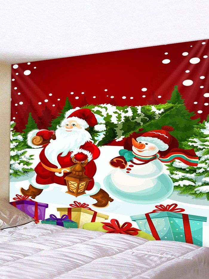 

Santa Snowman Printed Christmas Waterproof Tapestry, Multi