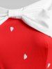 Robe de Noël Cœur Chiot Nœud Papillon Ceinturée de Grande Taille - Rouge 5X
