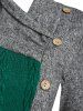 Shawl Collar Patchwork Knitwear -  