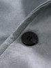 Double Pockets Button Up Rib-knit Trim Jacket -  