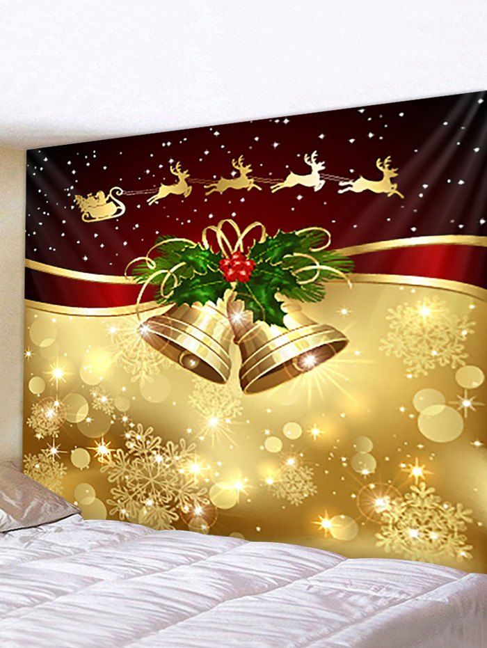 

Christmas Decoration Bell Print Waterproof Wall Tapestry, Multi