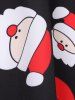 Christmas Snowman Santa Claus Scalloped V Neck Belted Dress -  