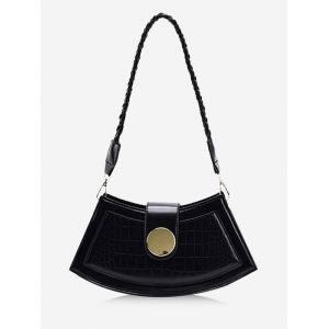 

Textured Braid Strap Crossbody Bag, Black