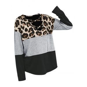 

Leopard Crisscross Drop Shoulder Tee, Black