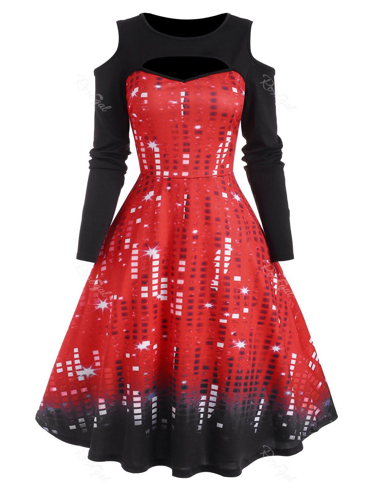 sequin print dress