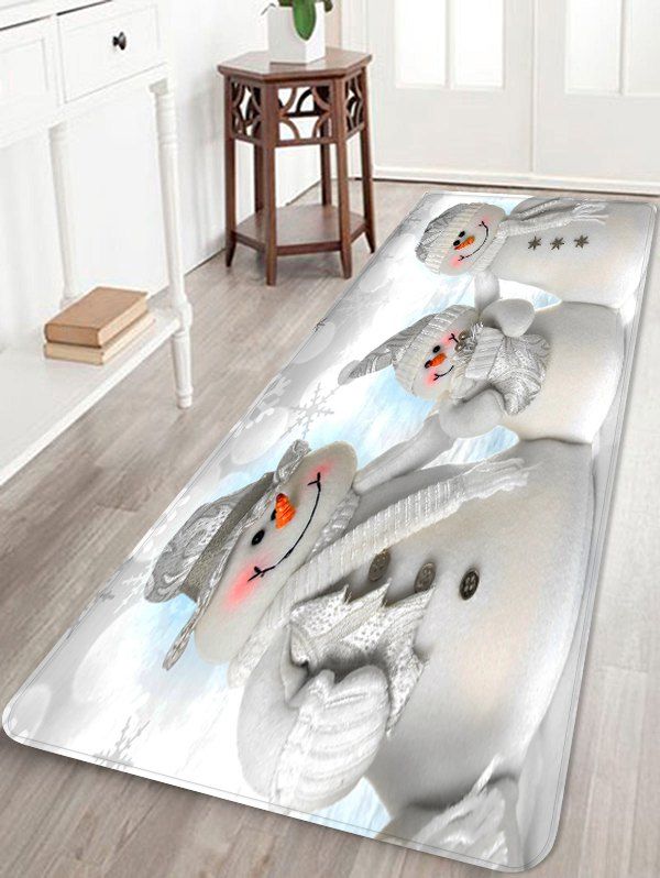 

Christmas Snowman 3D Pattern Floor Mat, Crystal cream