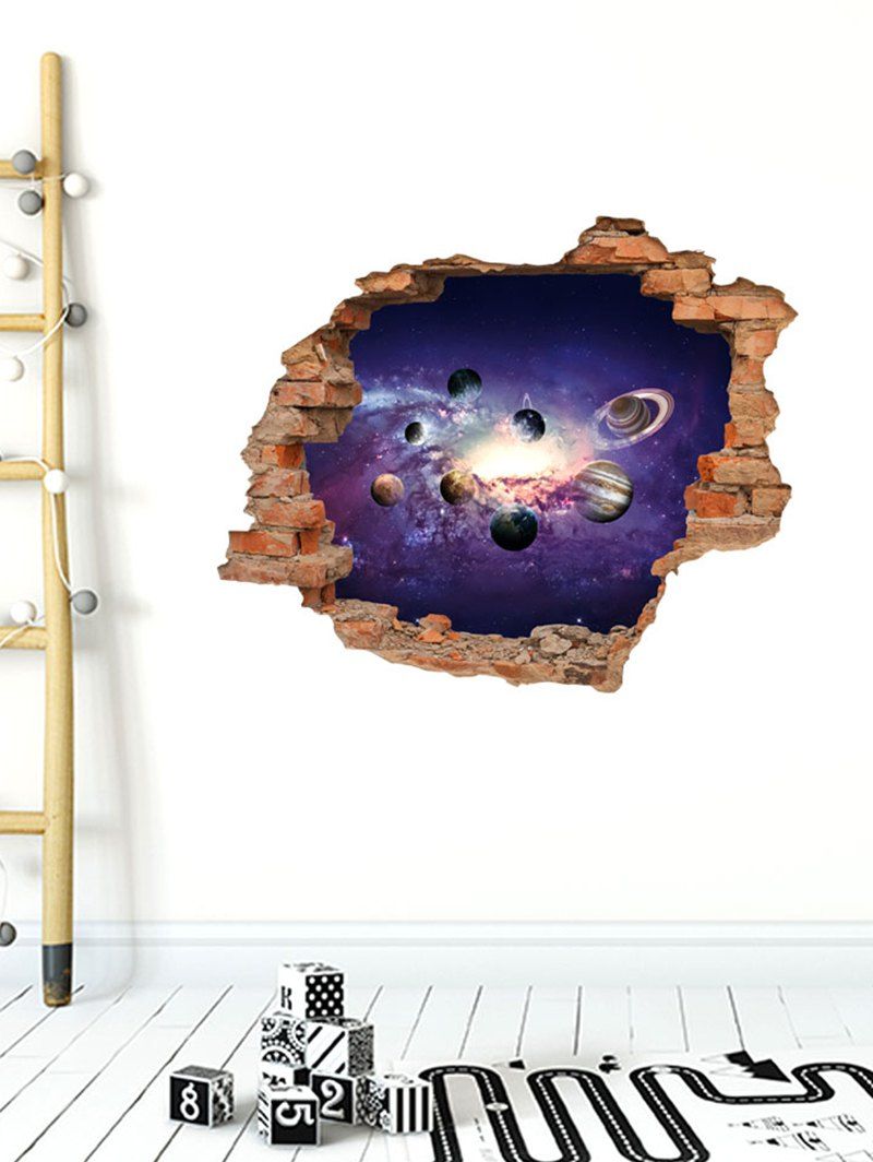 

Planets 3D Pattern Decorative Wall Sticker, Multi-a