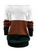 Off Shoulder Tree Tone Sweater -  