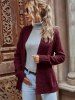 Collarless Belted Knitted Coat -  
